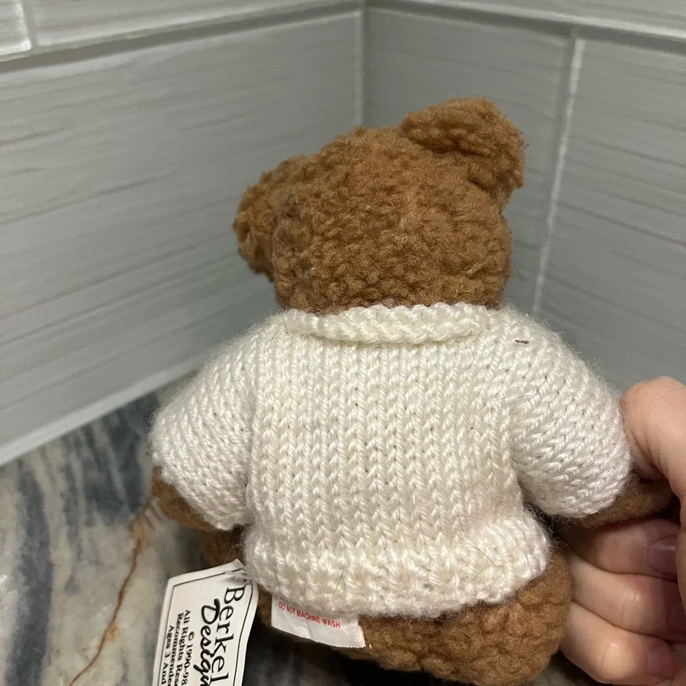 Berkeley Teddy Bear in sweater with rainbow squares